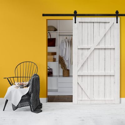 System drzwi przesuwnych typu barn door &ndash; wz&oacute;r: fortress &ndash; bez drzwi