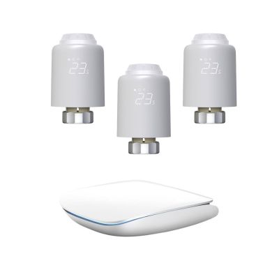 Zestaw 3 głowic termostatycznych Avatto TRV07 Zigbee 3.0 TUYA z bramką Avatto GW16-W ZigBee/Bluetooth Mesh (biała)