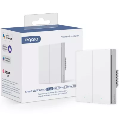 Przełącznik AQARA Smart Wall Switch - z przewodem neutralnym, dwa przyciski, biały (WS-EUK04)