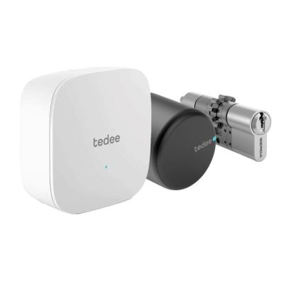 Zestaw inteligentny zamek GERDA Tedee Lock Pro grafitowy + mostek + wkładka modułowa Gerda SLR 30-61/30 mm (typ B)