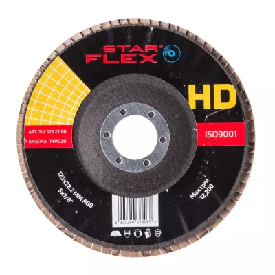 Ceramic flap disc T29 SG INOX 125-22 gran 60