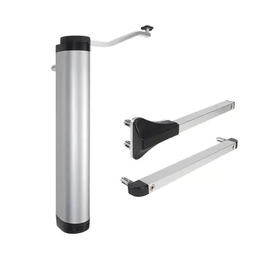 Pionowy hydrauliczny samozamykacz do furtek z zawiasami 90&deg; i 180&deg; -  srebrny