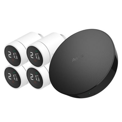 Zestaw inteligentnego ogrzewania Aqara centrala M2 + 4x głowica termostatyczna E1 (HM2-G01+ SRTS-A01)