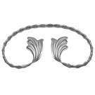 Spirala kuta typu C fakturowana z liściem 12x6 mm H220 x L120 mm Spirala kuta typu C fakturowana z liściem 12x6 mm H220 x L120 mm