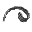 Spirala kuta typu C fakturowana z liściem 12x6 mm H150 x L100 mm prawa Spirala kuta typu C fakturowana z liściem 12x6 mm H150 x L100 mm prawa