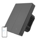 Inteligentny przełącznik ścienny WiFi SONOFF M5-2C-80 (2-kanałowy, do ramki, grafitowy)