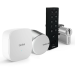 Zdjęcie Zestaw inteligentny zamek Tedee Lock GO2 (aluminium) srebrny z białym przyciskiem + Tedee Bridge Wi-Fi + wkładka modułowa SLR 30-61/30 mm z zębatką (typ B) + czarna klawiatura Tedee 2.0 TKV2.0B PRO 