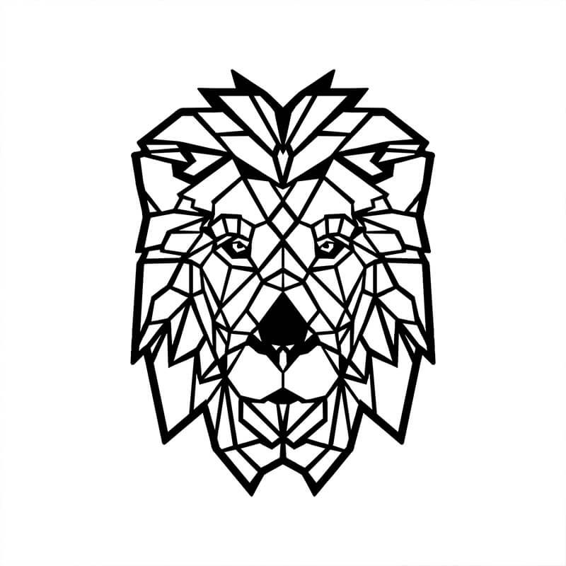 Aslan geometryczny - metalowa ozdoba ścienna 700 x 500 mm