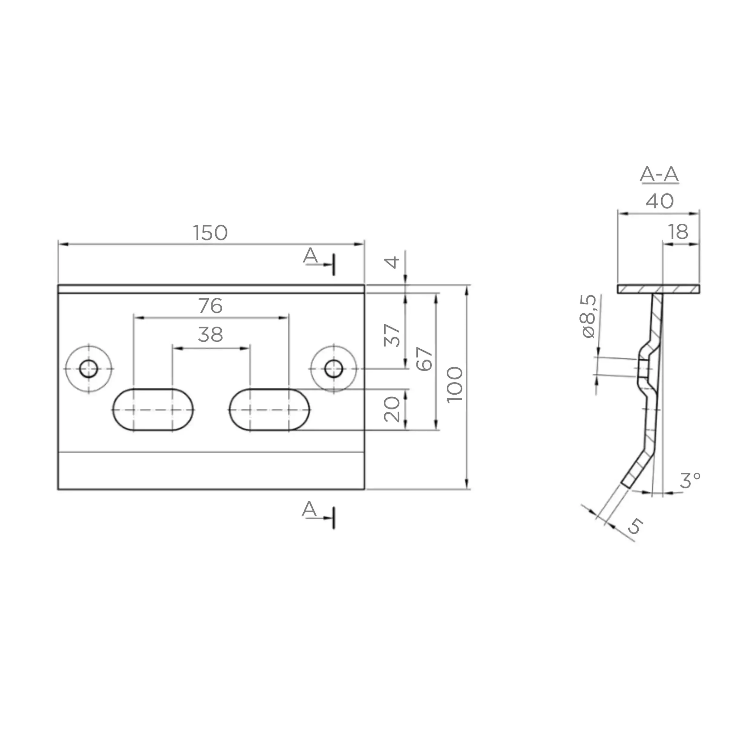  SCREW-ON GATE STOPPER 120X100 (50)