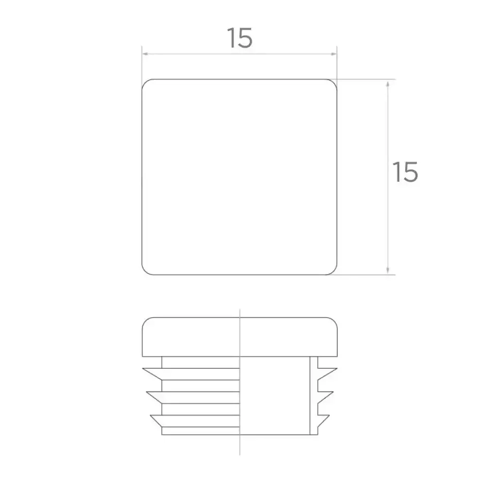 Zaślepka plastikowa do profilu kwadratowego 15x15 mm