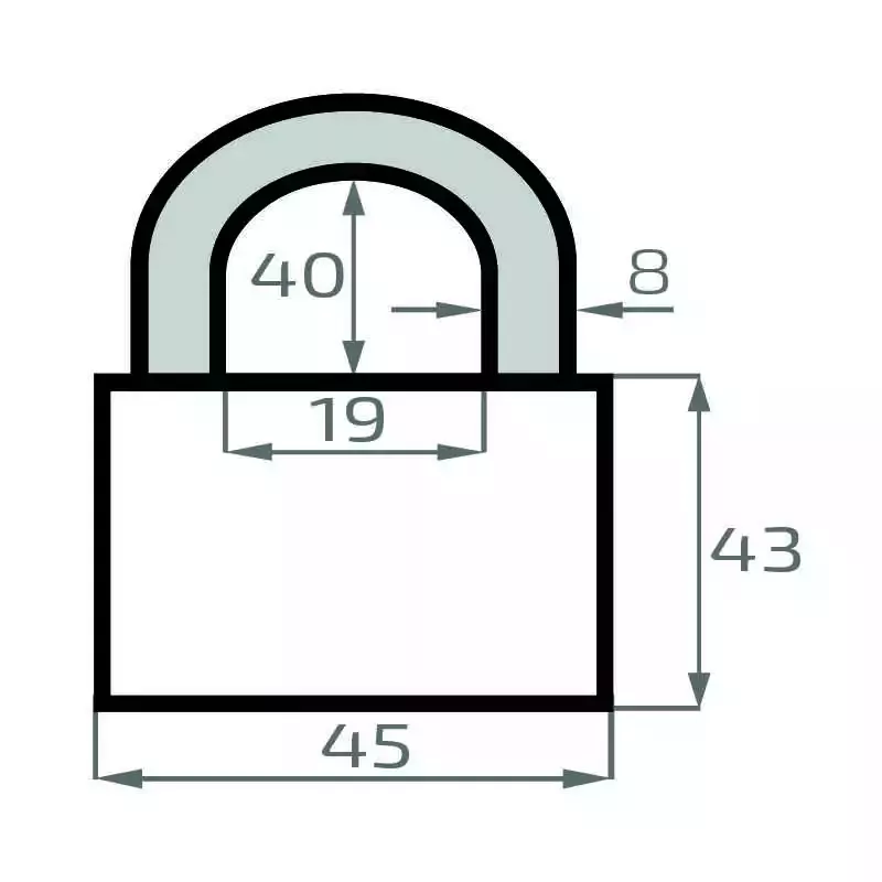 Padlock STEIER 40 steel, PVC coated 