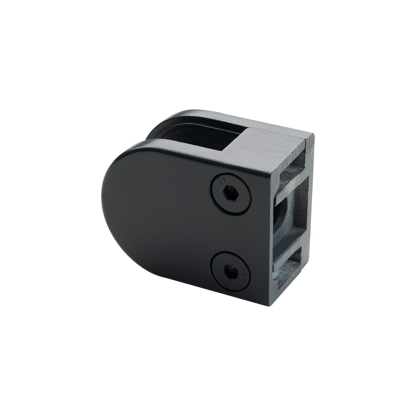 Uchwyt do szkła zaokrąglony – 50x40x26 mm, do płaskiej powierzchni, zamak, antracytowy Uchwyt do szkła zaokrąglony – 50x40x26 mm, do płaskiej powierzchni, zamak, antracytowy