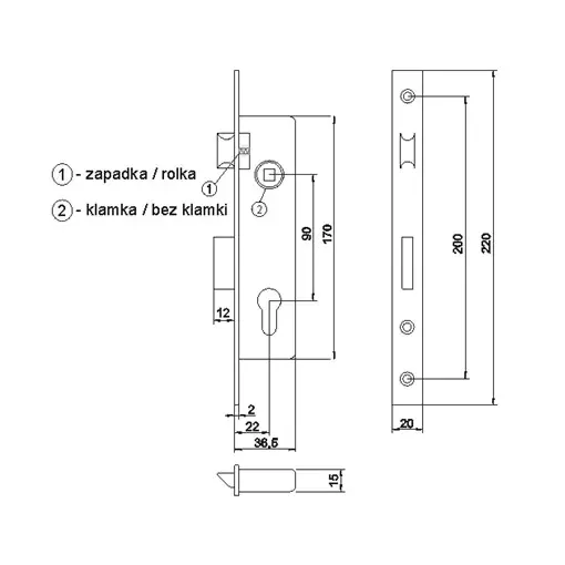 Cylinder lock WY501-40/30 YETI, nickel-satin, with knob