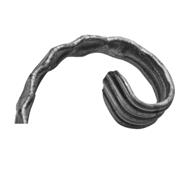 Spirala kuta typu C fakturowana z liściem 12x6 mm H190 x L140 mm lewa
